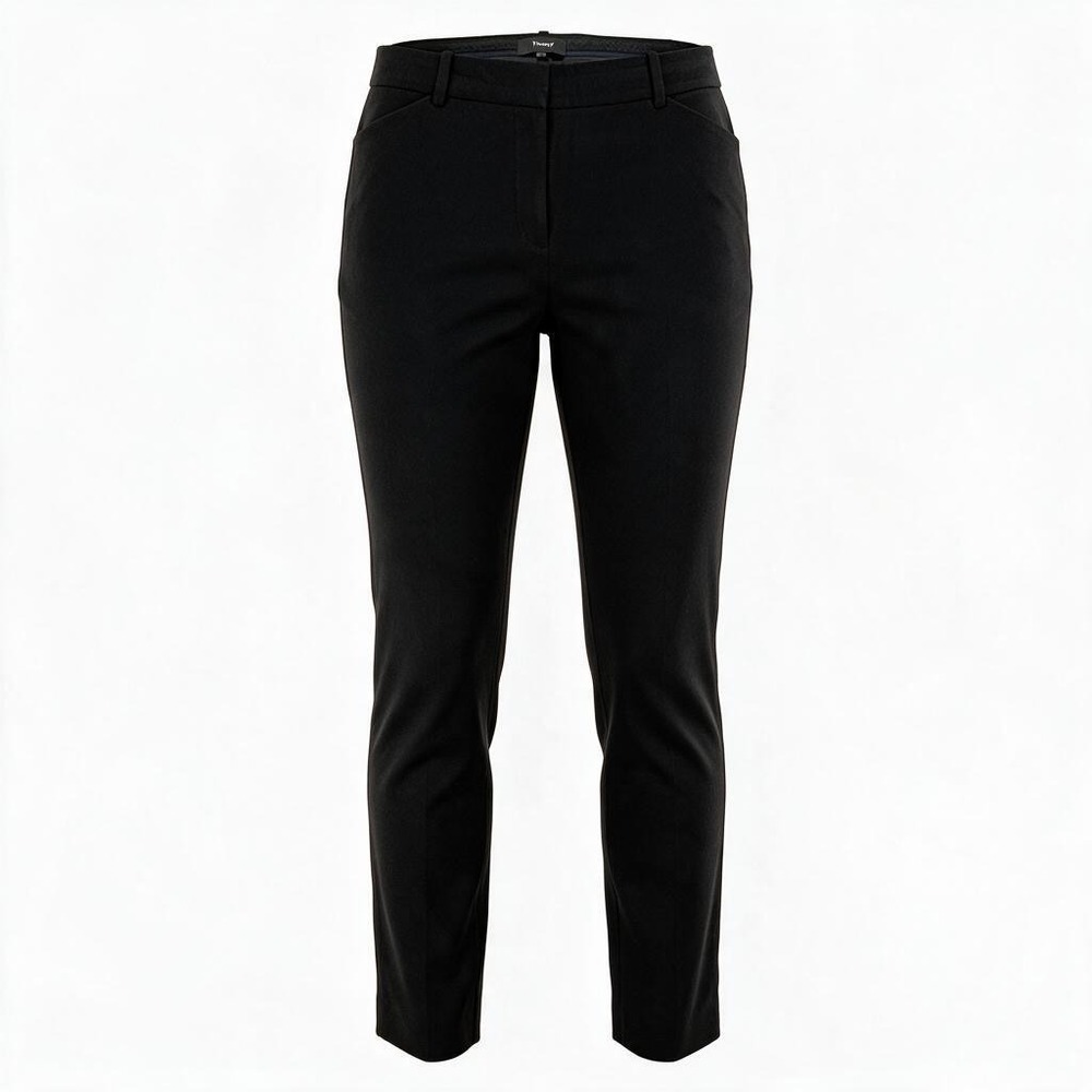 Theory Womens Size 12 Black Tailored Straight Leg Dress Pants 34x28 Career